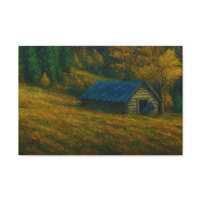 Rustic Canvas Wall Art, Nature Landscape Painting, Autumn Decor, Farmhouse Wall Art, Cozy Home Decoration