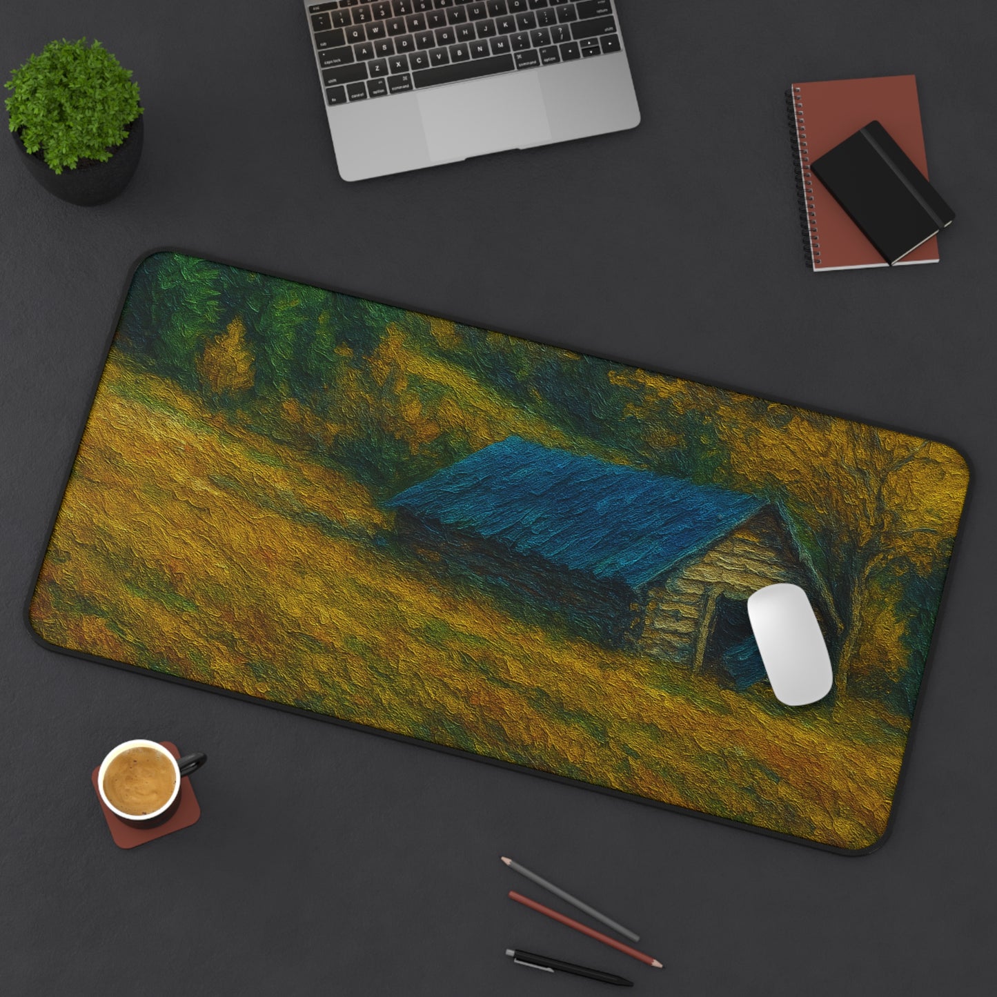 Rustic Landscape Desk Mat, Office Decor, Mouse Pad, Nature Inspired, Gift for Coworkers, Home Office Accessories