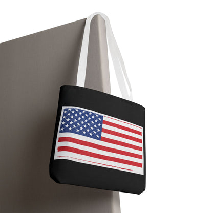 Patriotic Tote Bag, American Flag Carryall, Beach Bag, Reusable Shopping Tote, Independence Day Gift