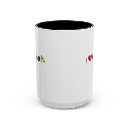 I Love Football Accent Coffee Mug, Perfect Gift for Sports Lovers, Football Enthusiasts, Unique Mug for Game Days, Home or Office Decor