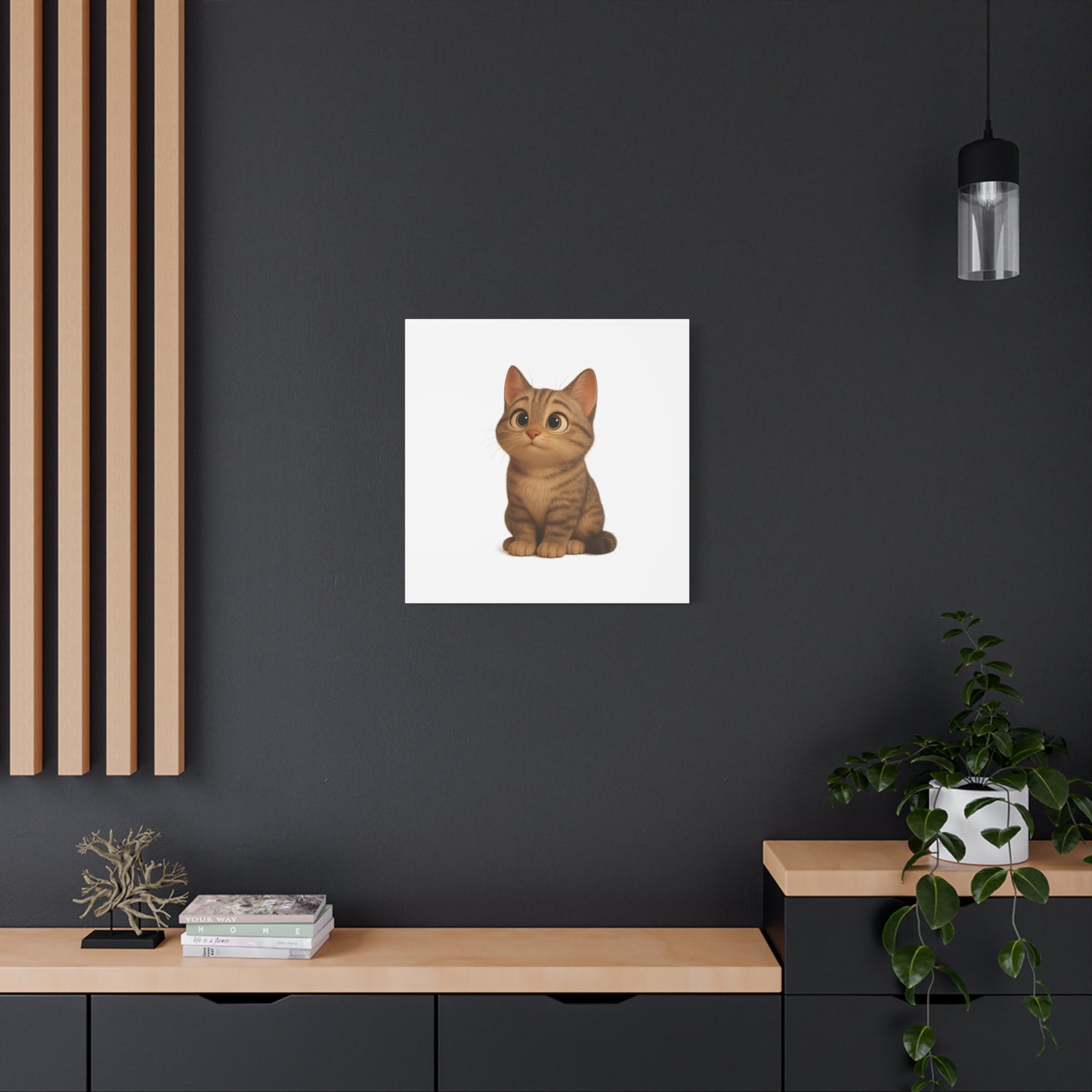 Adorable Cat Canvas Art, Cute Cat Wall Decor, Pet Lover Gift, Nursery Wall Art, Animal Print, Modern Home Decor