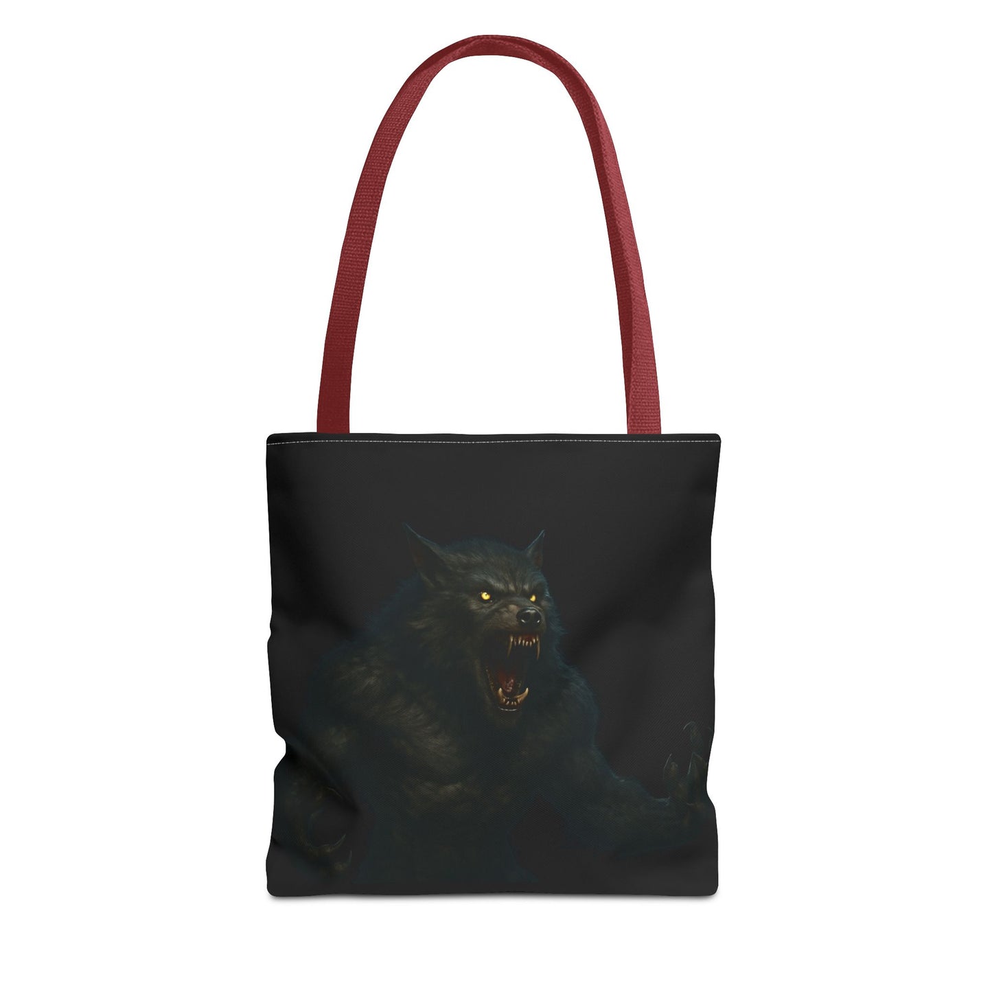 Fierce Werewolf Tote Bag, Halloween Accessories, Dark Art Tote, Animal Lover Gift, Geeky Shopping Bag
