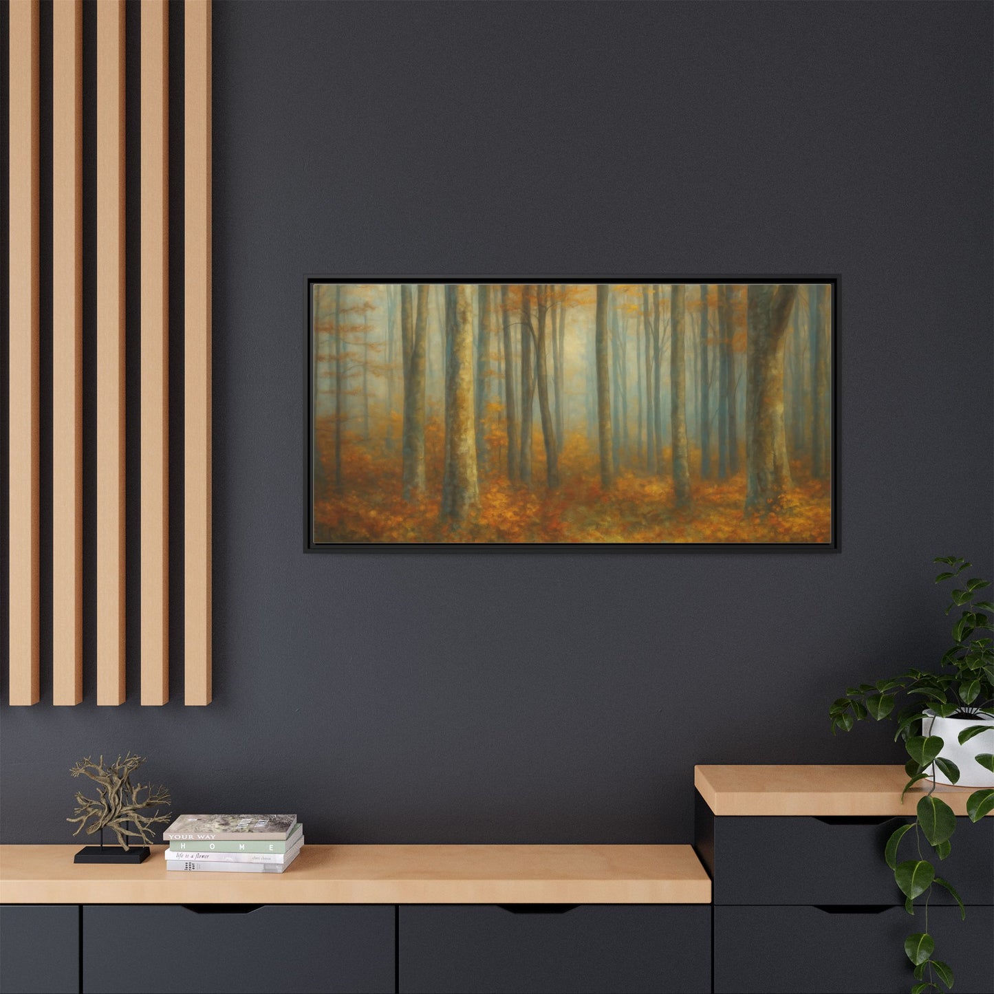 Autumn Forest Canvas Art, Framed Wall Decor, Rustic Home Decor, Nature Artwork, Gift for Nature Lovers