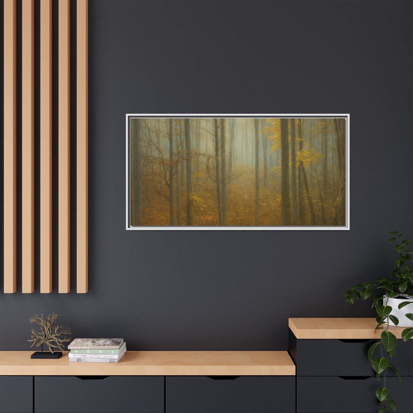 Framed Matte Canvas Art | Serenity in the Forest | Nature Wall Decor, Home Gallery, Cozy Living Room, Gift for Nature Lovers