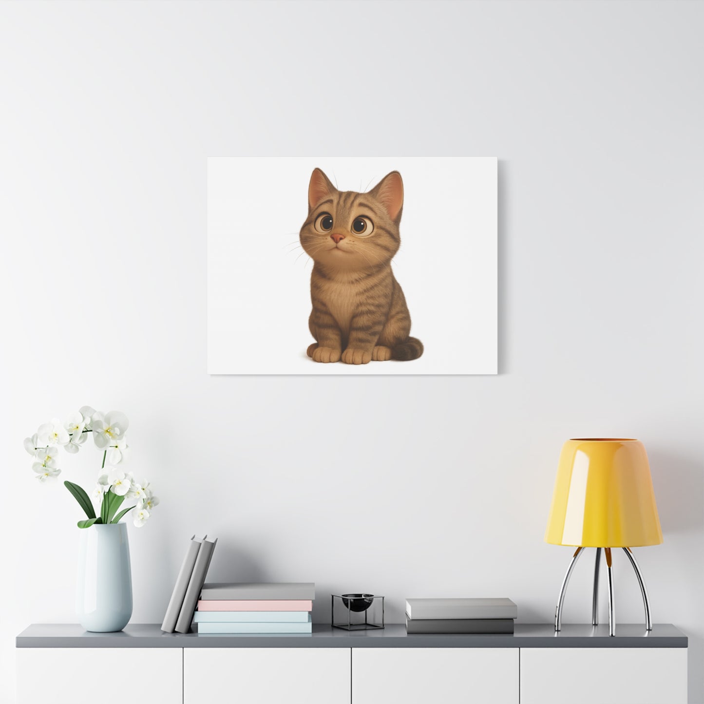 Adorable Cat Canvas Art, Cute Cat Wall Decor, Pet Lover Gift, Nursery Wall Art, Animal Print, Modern Home Decor