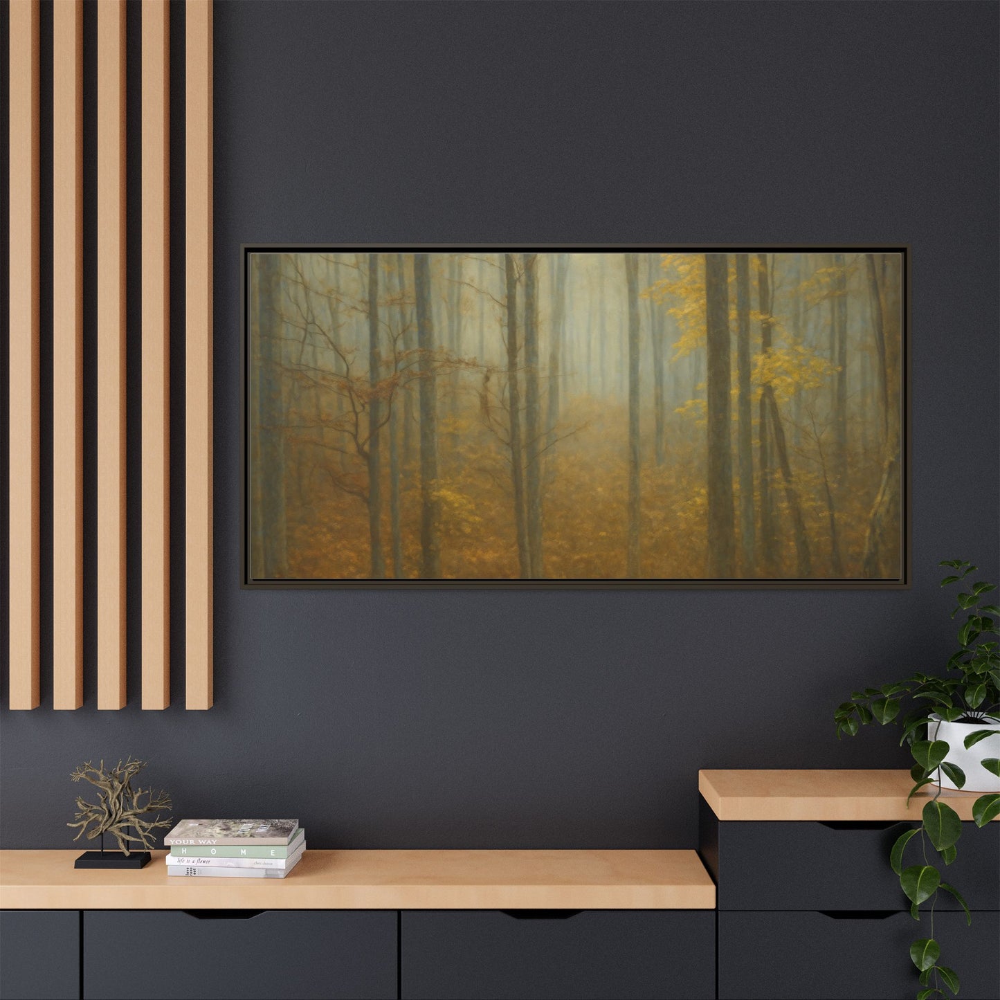 Framed Matte Canvas Art | Serenity in the Forest | Nature Wall Decor, Home Gallery, Cozy Living Room, Gift for Nature Lovers