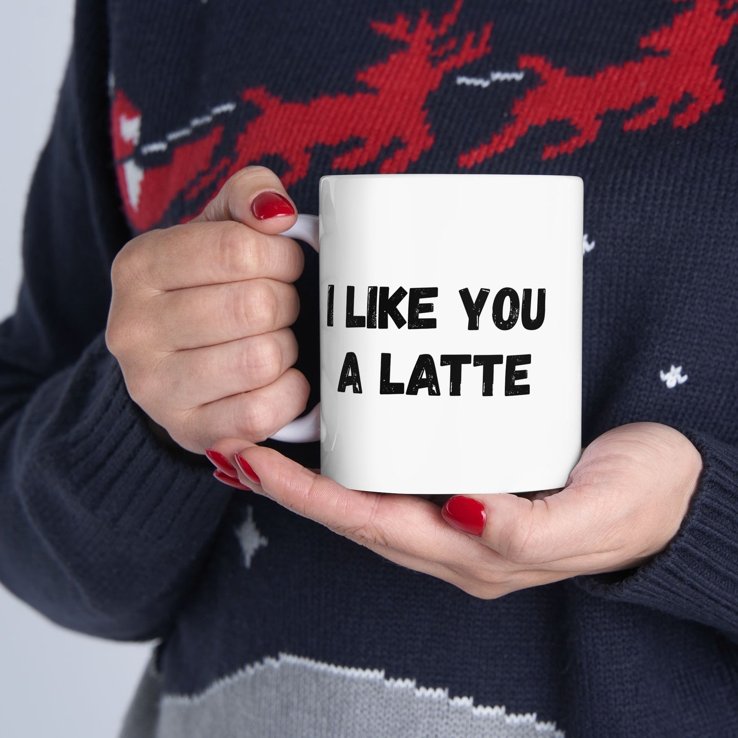 Cute Coffee Mug - I Like You A Latte - Funny Gift for Coffee Lovers, Birthday, Friend Gift, Valentine's Day