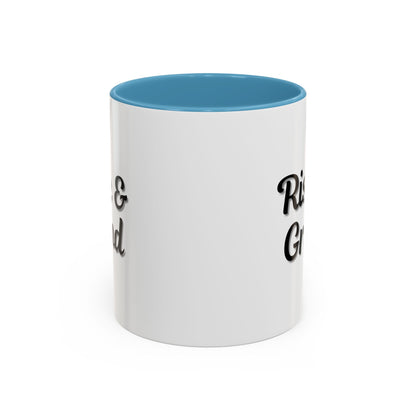 Rise & Grind Coffee Mug – Motivational Black Accent Mug for Daily Inspiration