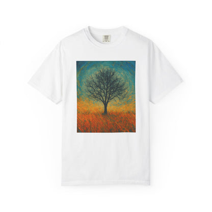 Nature-Themed Unisex Garment-Dyed T-Shirt - Tree Design, Bohemian Tee, Nature Lover Gift, Eco-Friendly Fashion, Casual Wear