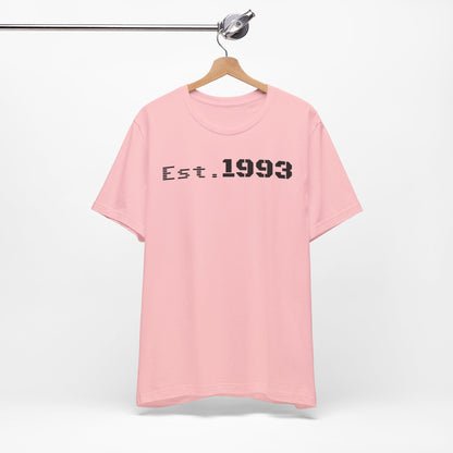 Est. 1993 Unisex Short Sleeve Tee - Perfect for Birthdays, Nostalgia, Casual Wear, Gifts, and Celebrations