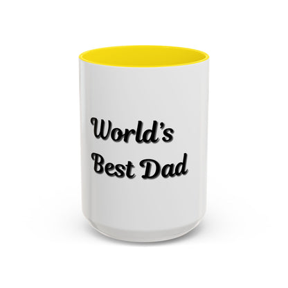 World's Best Dad Accent Coffee Mug - Perfect Gift for Father's Day