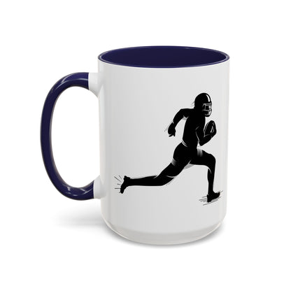 Football Player Themed Accent Coffee Mug, Sports Fan Gift, Unique Mug for Athletes, Coffee Lover, Game Day Essential