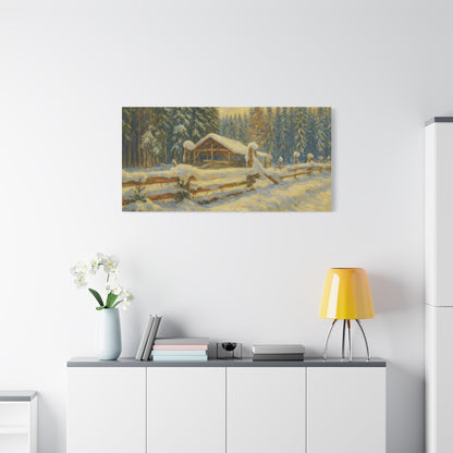 Canvas Wall Art, Winter Landscape Print, Home Decor, Rustic Art, Gift for Nature Lovers, Holiday Decoration