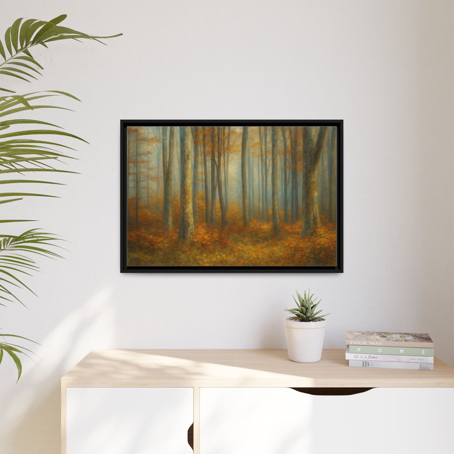 Autumn Forest Canvas Art, Framed Wall Decor, Rustic Home Decor, Nature Artwork, Gift for Nature Lovers