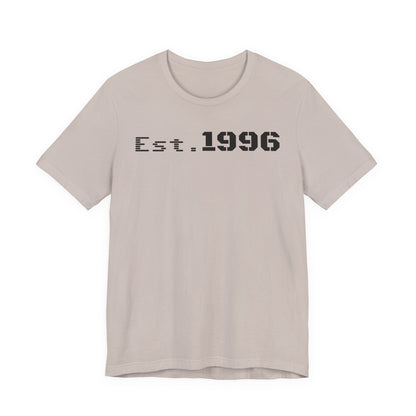 Unisex Jersey Tee - 'Est. 1996' Graphic Shirt, Birthday Gift, Casual Wear, Vintage Style, Retro Fashion, Gift for Him/Her