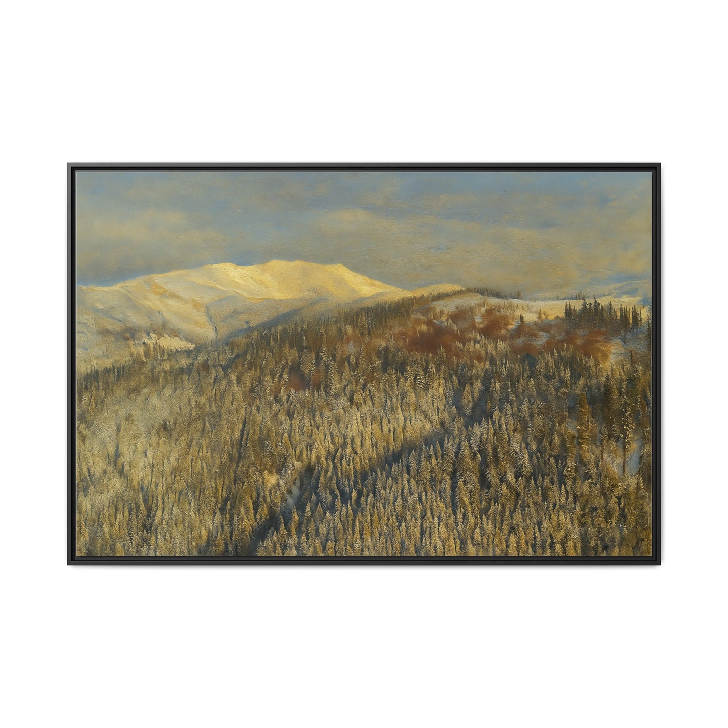 Framed Mountain Canvas Art, Perfect for Home Decor, Nature Wall Art, Gift for Nature Lovers, Cozy Atmosphere