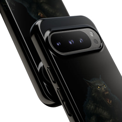 Werewolf Phone Case, Tough Cases, Black Panther Design, Gift for Animal Lovers, Phone Accessories, Fierce Phone Protection