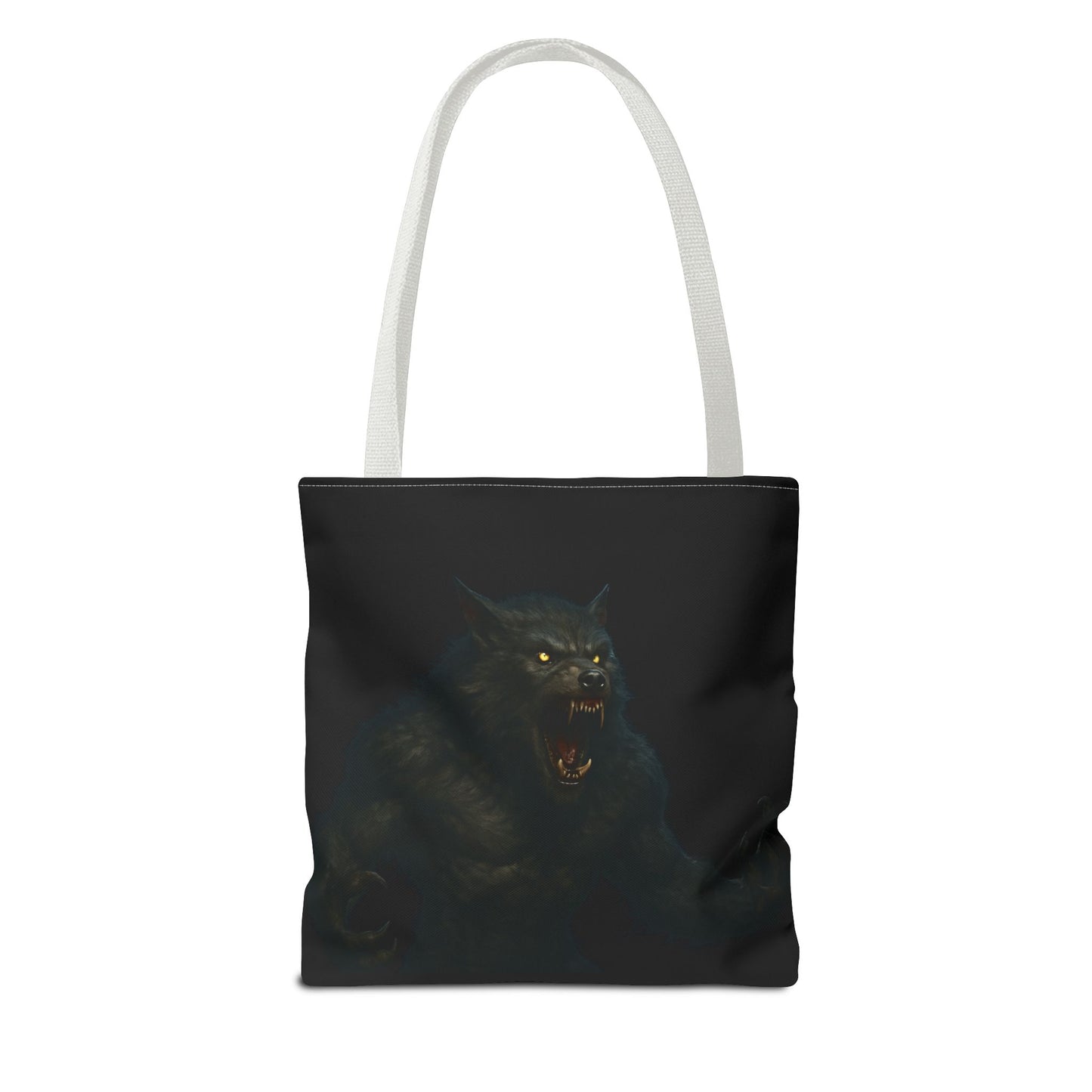 Fierce Werewolf Tote Bag, Halloween Accessories, Dark Art Tote, Animal Lover Gift, Geeky Shopping Bag
