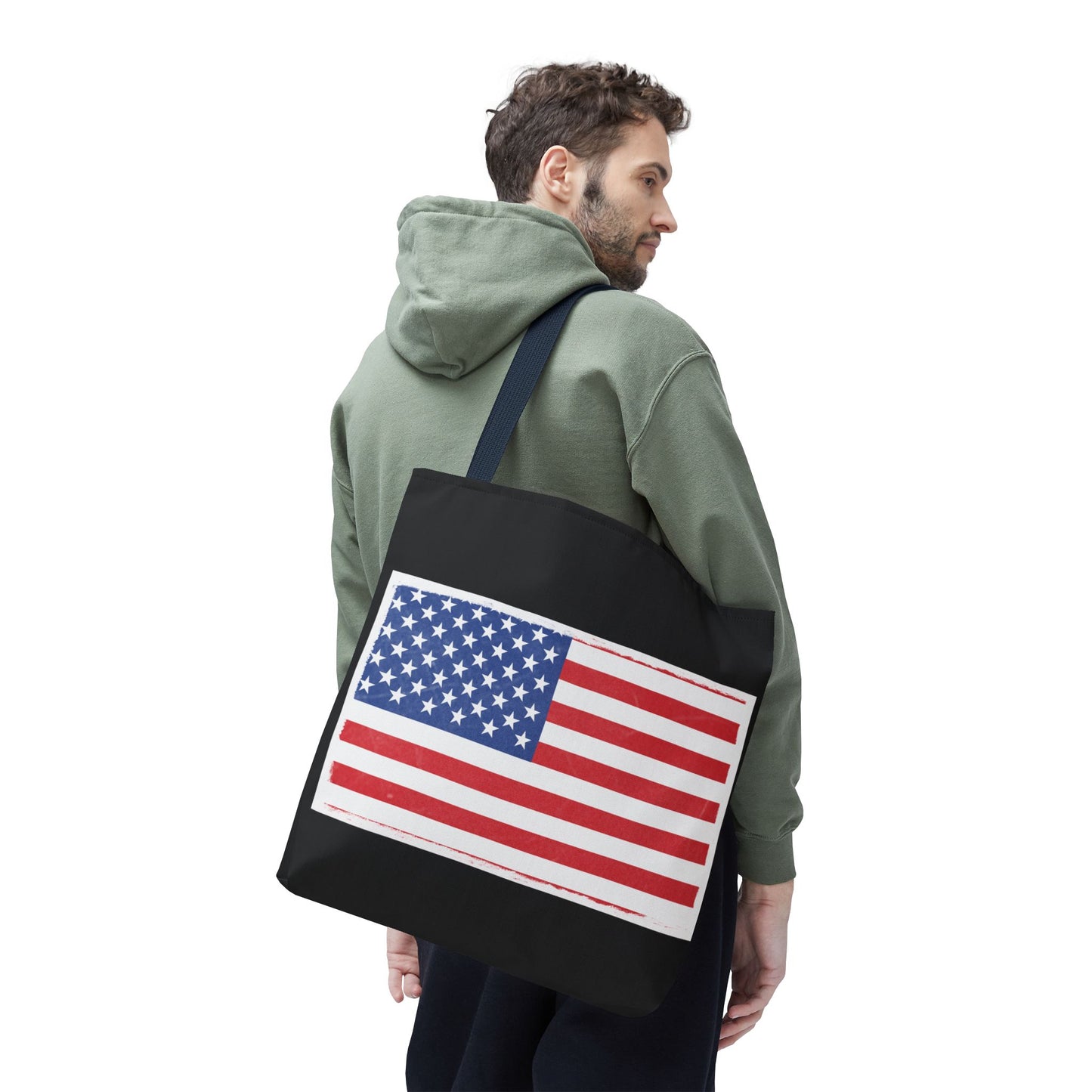 Patriotic Tote Bag, American Flag Carryall, Beach Bag, Reusable Shopping Tote, Independence Day Gift