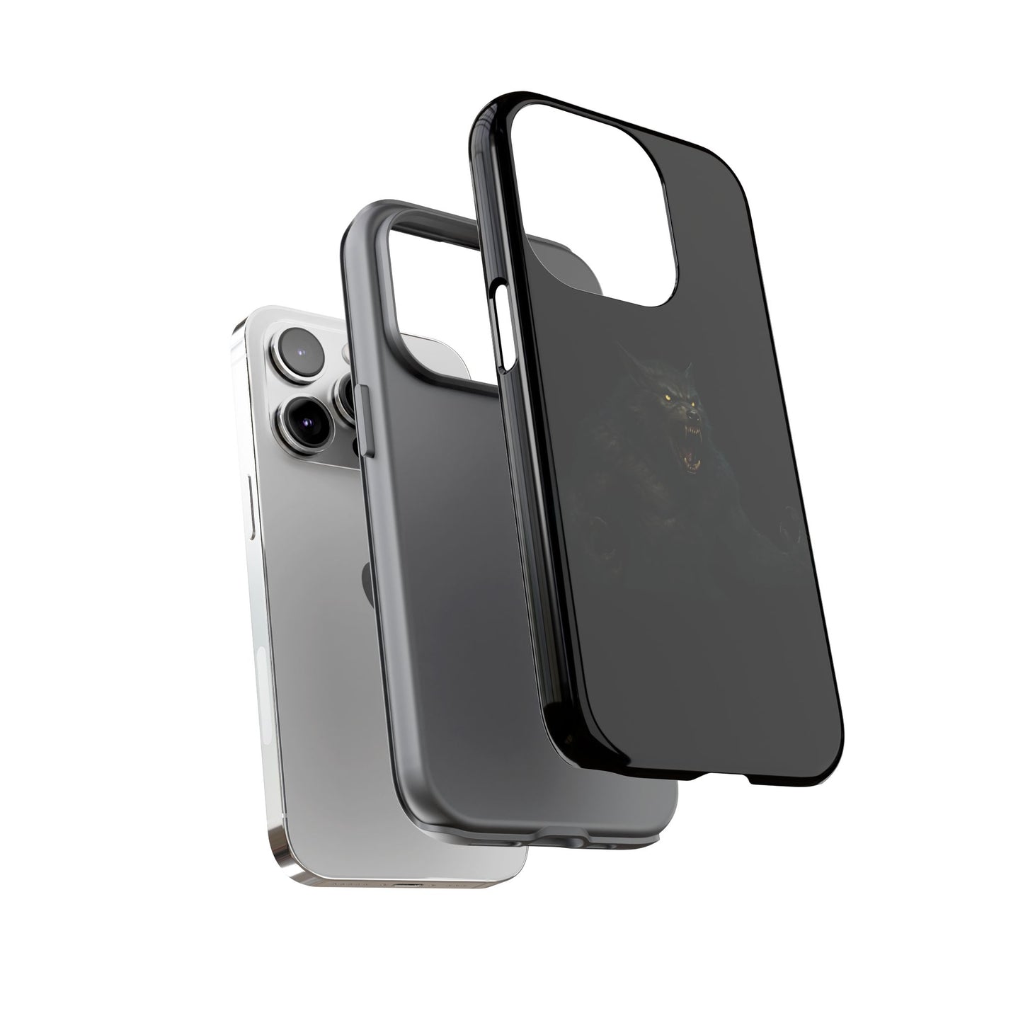 Werewolf Phone Case, Tough Cases, Black Panther Design, Gift for Animal Lovers, Phone Accessories, Fierce Phone Protection