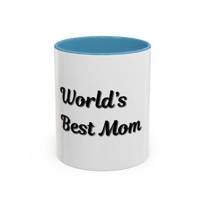 World's Best Mom Accent Coffee Mug - 11oz & 15oz - Perfect Gift for Mother's Day