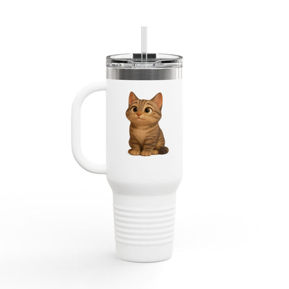 Cute Cat Insulated Travel Mug, Perfect for Pet Lovers, 40oz Coffee Cup, Travel Tumbler, Gift for Cat Lovers, Customizable Mug