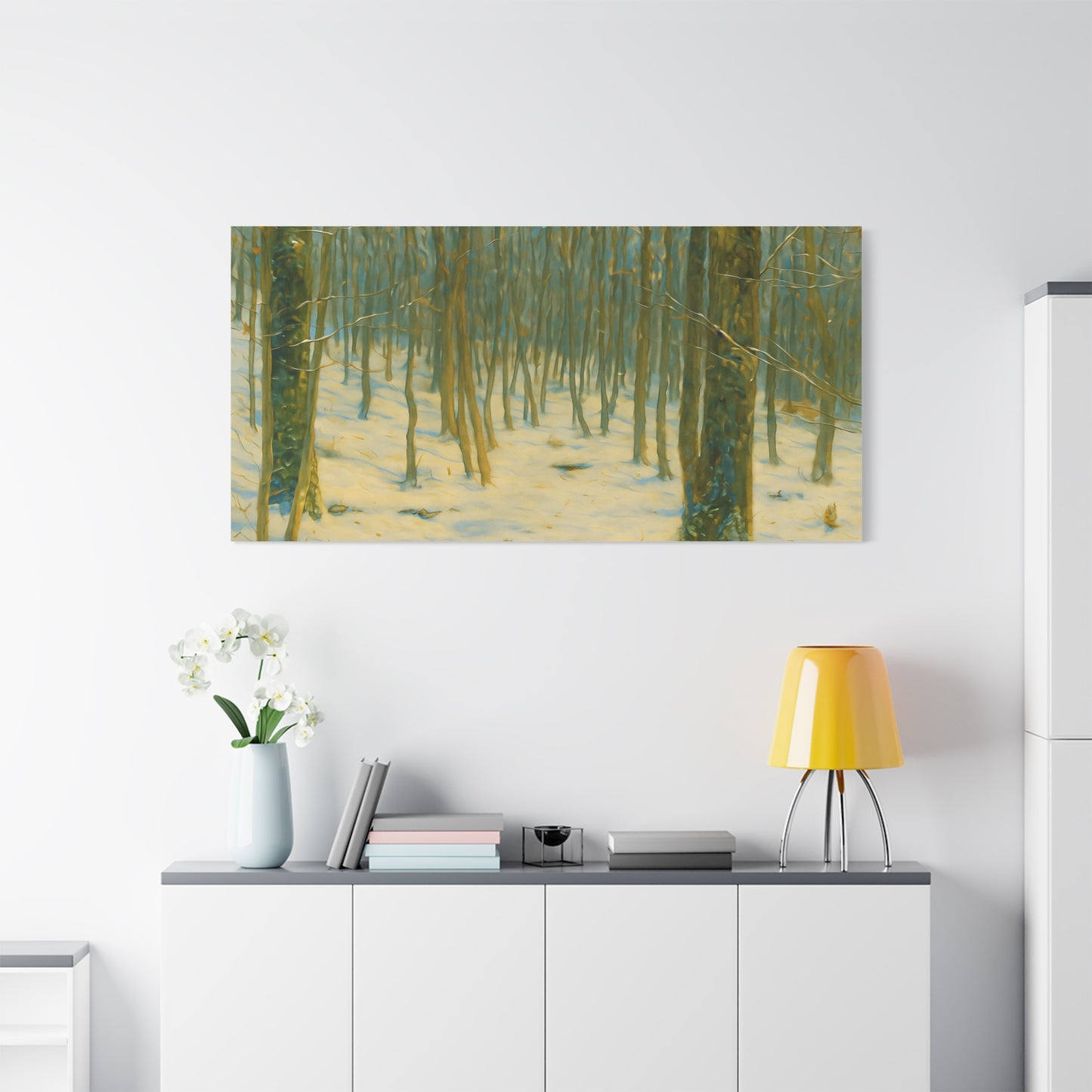 Winter Forest Matte Canvas Art Print, Nature Decor, Stretched Wall Art, Home Decor, Rustic Cabin Decoration, Gift for Nature Lovers
