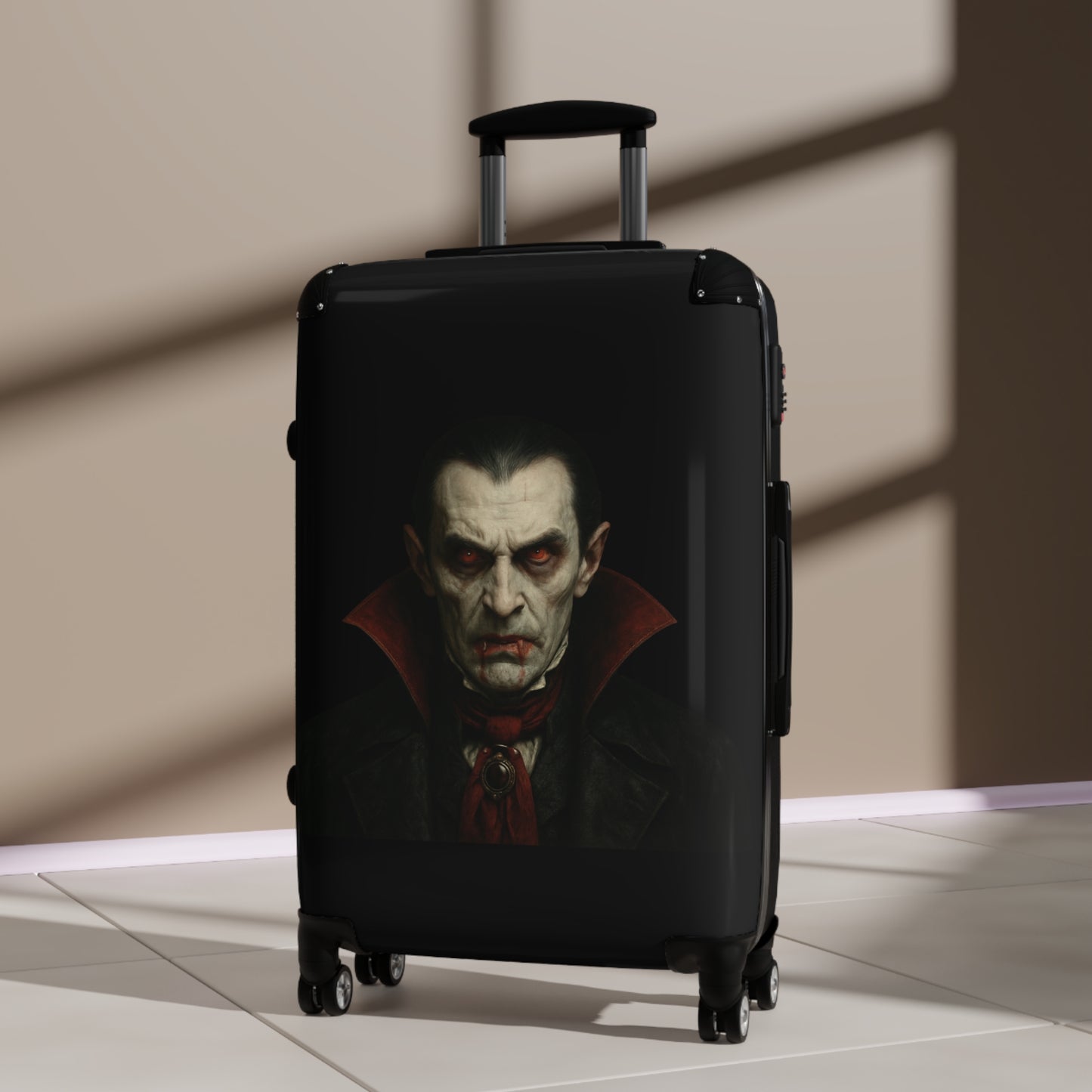 Spooky Vampire Luggage, Halloween Travel Bag, Dracula Suitcase, Gothic Carry-On, Horror Trip Gear