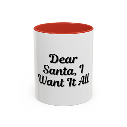 Dear Santa Accent Coffee Mug - Fun Holiday Mug for Christmas Enthusiasts - product image