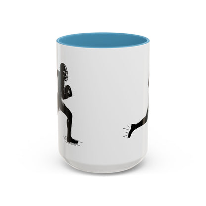 Football Player Themed Accent Coffee Mug, Sports Fan Gift, Unique Mug for Athletes, Coffee Lover, Game Day Essential