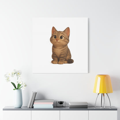 Adorable Cat Canvas Art, Cute Cat Wall Decor, Pet Lover Gift, Nursery Wall Art, Animal Print, Modern Home Decor
