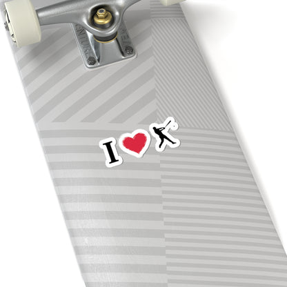 I Love Baseball Kiss-Cut Stickers | Sports Gear, Custom Decals, Laptop Stickers, Gift for Athletes, Motivational Decor