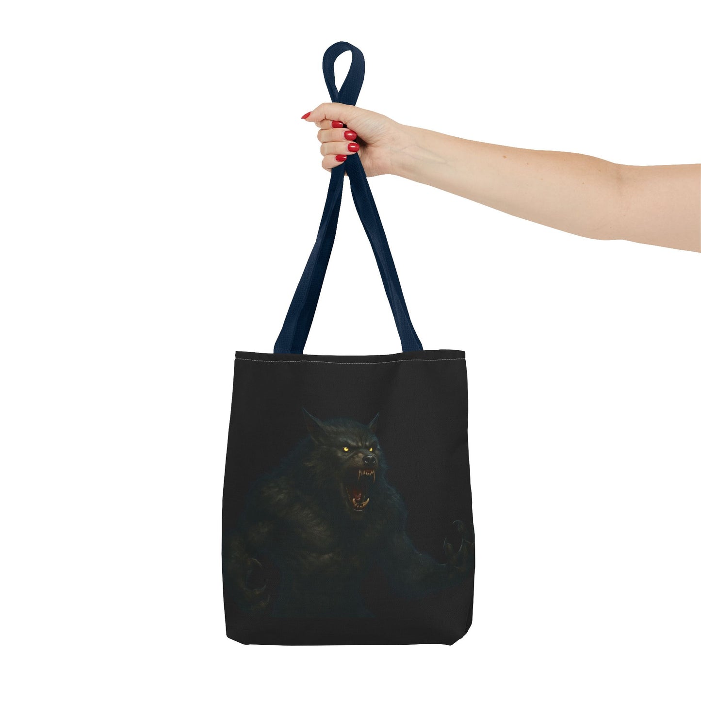Fierce Werewolf Tote Bag, Halloween Accessories, Dark Art Tote, Animal Lover Gift, Geeky Shopping Bag