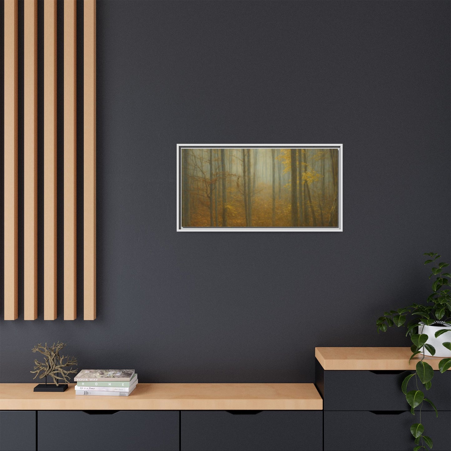 Framed Matte Canvas Art | Serenity in the Forest | Nature Wall Decor, Home Gallery, Cozy Living Room, Gift for Nature Lovers