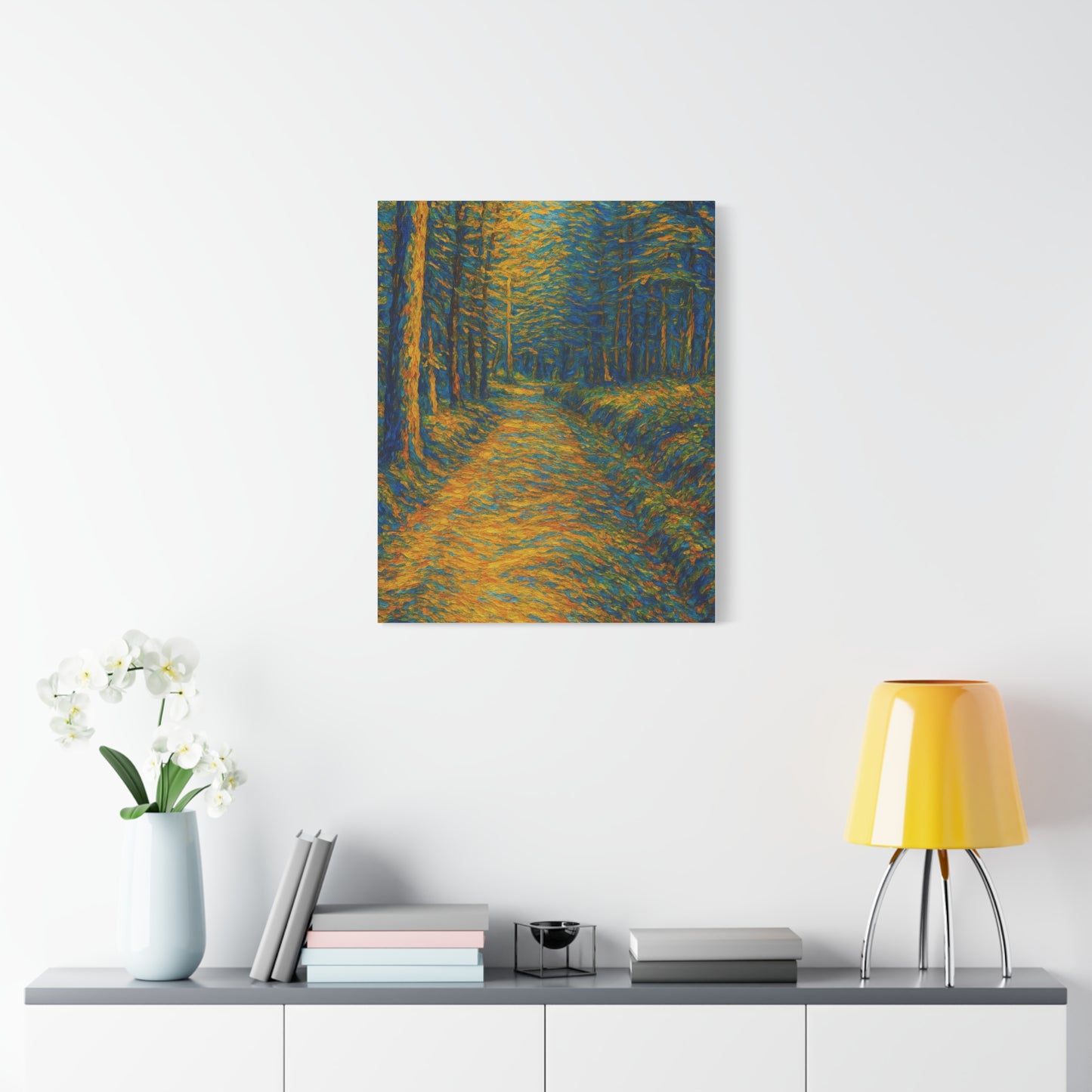 Van Gogh Style Forest Canvas Art | Nature Wall Decor, Home Office Accent, Gift for Nature Lovers, Gallery Wrapped, Living Room Wall Art