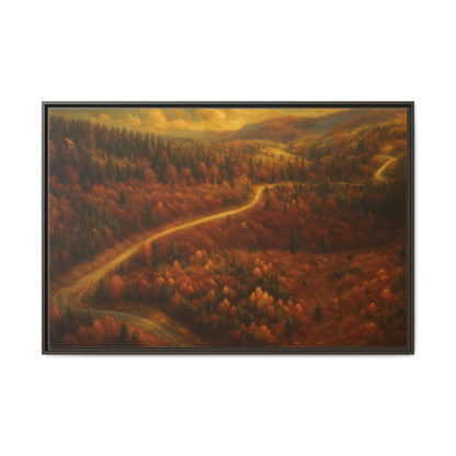 Autumn Landscape Framed Canvas Art, Cozy Home Decor, Warm Fall Vibes, Gift for Nature Lovers, Perfect for Thanksgiving