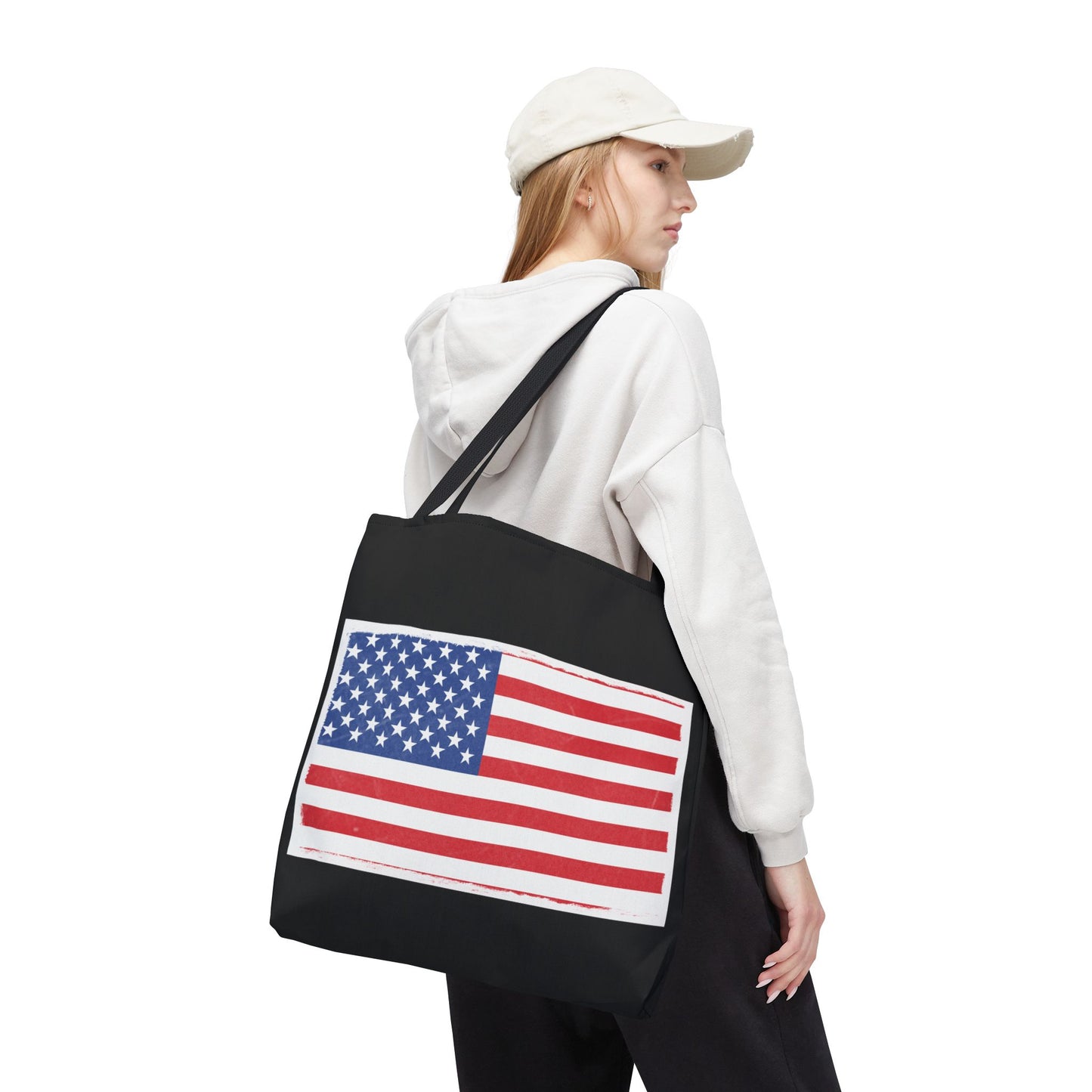 Patriotic Tote Bag, American Flag Carryall, Beach Bag, Reusable Shopping Tote, Independence Day Gift