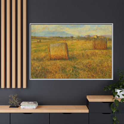 Framed Matte Canvas Wall Art - Rustic Farm Landscape, Country Decor, Home Gallery, Gift for Nature Lovers, Housewarming Decor