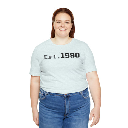 Unisex Est. 1990 Nostalgic Jersey Tee - Perfect Gift, Vintage Style, Retro Fashion, Birthday Celebration, Casual Wear