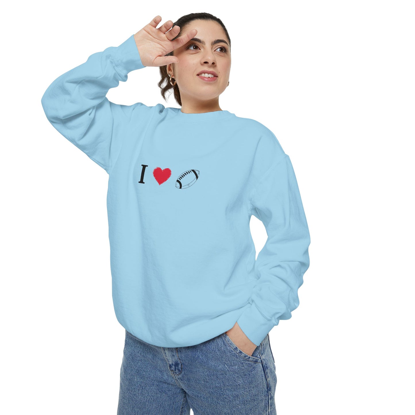 Unisex Sweatshirt, I love Football, Cozy, Perfect for Everyday Wear, Gift Idea for Friends, Couples, and Special Occasions