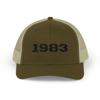 Vintage 1983 Snapback Trucker Cap, Personalized Dad Hat, Perfect Gift for Birthdays, Classic Casual Style, Everyday Wear, Anniversary Hat