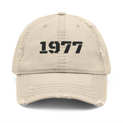 Distressed Dad Hat with 1977 Embroidery, Vintage Cap, Casual Fashion Accessory, Perfect Gift for Birthdays, Stylish Sun Protection, [...]