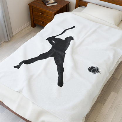 Baseball Player Plush Blanket | Soft Sports Throw, Cozy Gift for Athletes, Home Decor, Game Day Blanket, Perfect for Birthdays