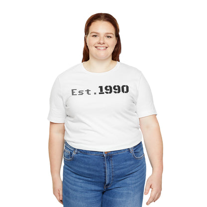 Unisex Est. 1990 Nostalgic Jersey Tee - Perfect Gift, Vintage Style, Retro Fashion, Birthday Celebration, Casual Wear