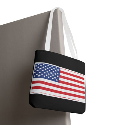 Patriotic Tote Bag, American Flag Carryall, Beach Bag, Reusable Shopping Tote, Independence Day Gift