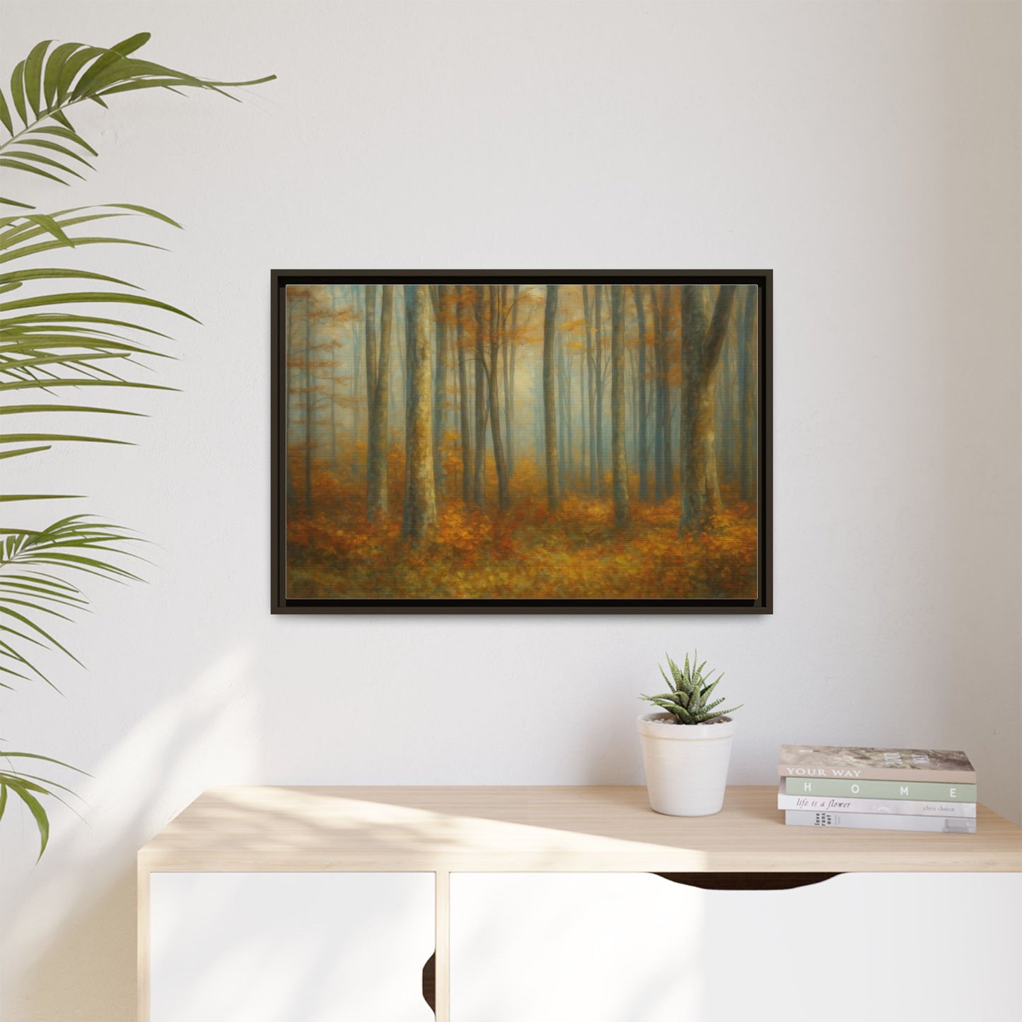 Autumn Forest Canvas Art, Framed Wall Decor, Rustic Home Decor, Nature Artwork, Gift for Nature Lovers