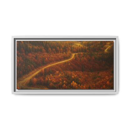 Autumn Landscape Framed Canvas Art, Cozy Home Decor, Warm Fall Vibes, Gift for Nature Lovers, Perfect for Thanksgiving