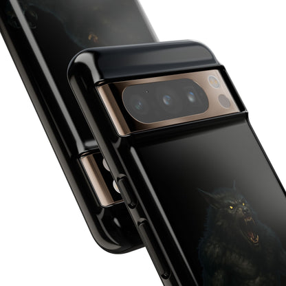 Werewolf Phone Case, Tough Cases, Black Panther Design, Gift for Animal Lovers, Phone Accessories, Fierce Phone Protection