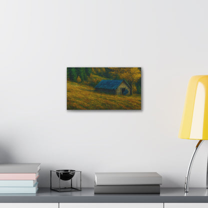 Rustic Canvas Wall Art, Nature Landscape Painting, Autumn Decor, Farmhouse Wall Art, Cozy Home Decoration