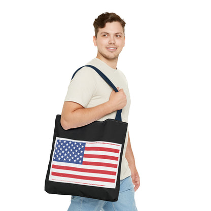 Patriotic Tote Bag, American Flag Carryall, Beach Bag, Reusable Shopping Tote, Independence Day Gift
